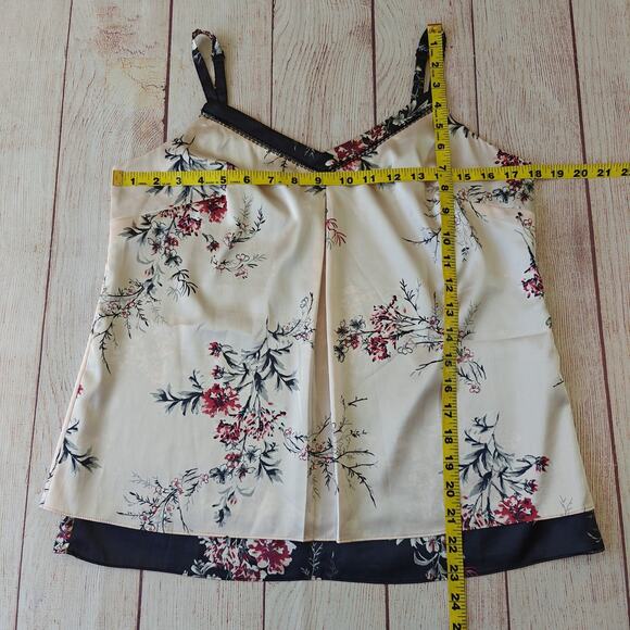 White House Black Market floral satin cami sz S - Picture 8 of 11